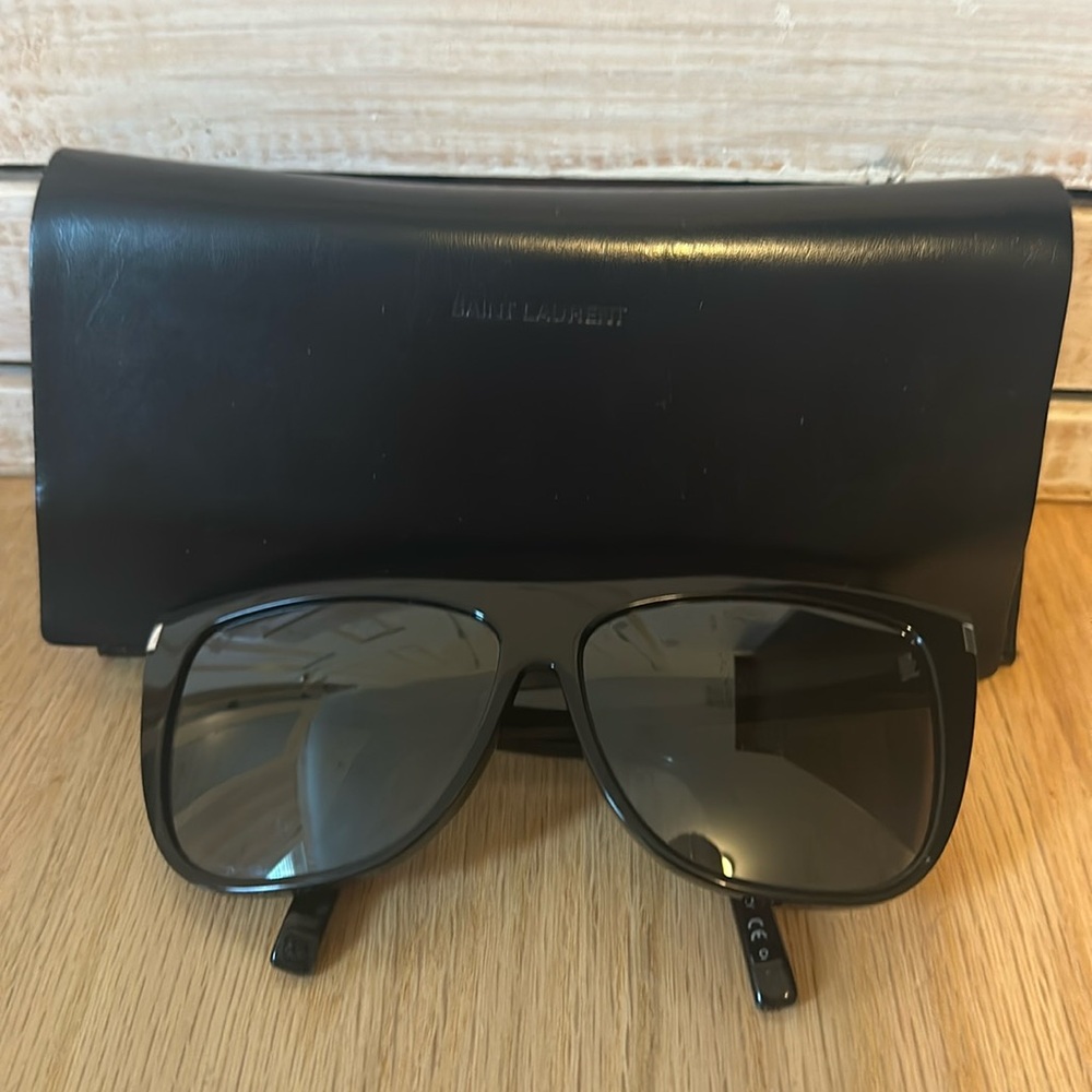 Authentic Saint Laurent black sunglasses with case